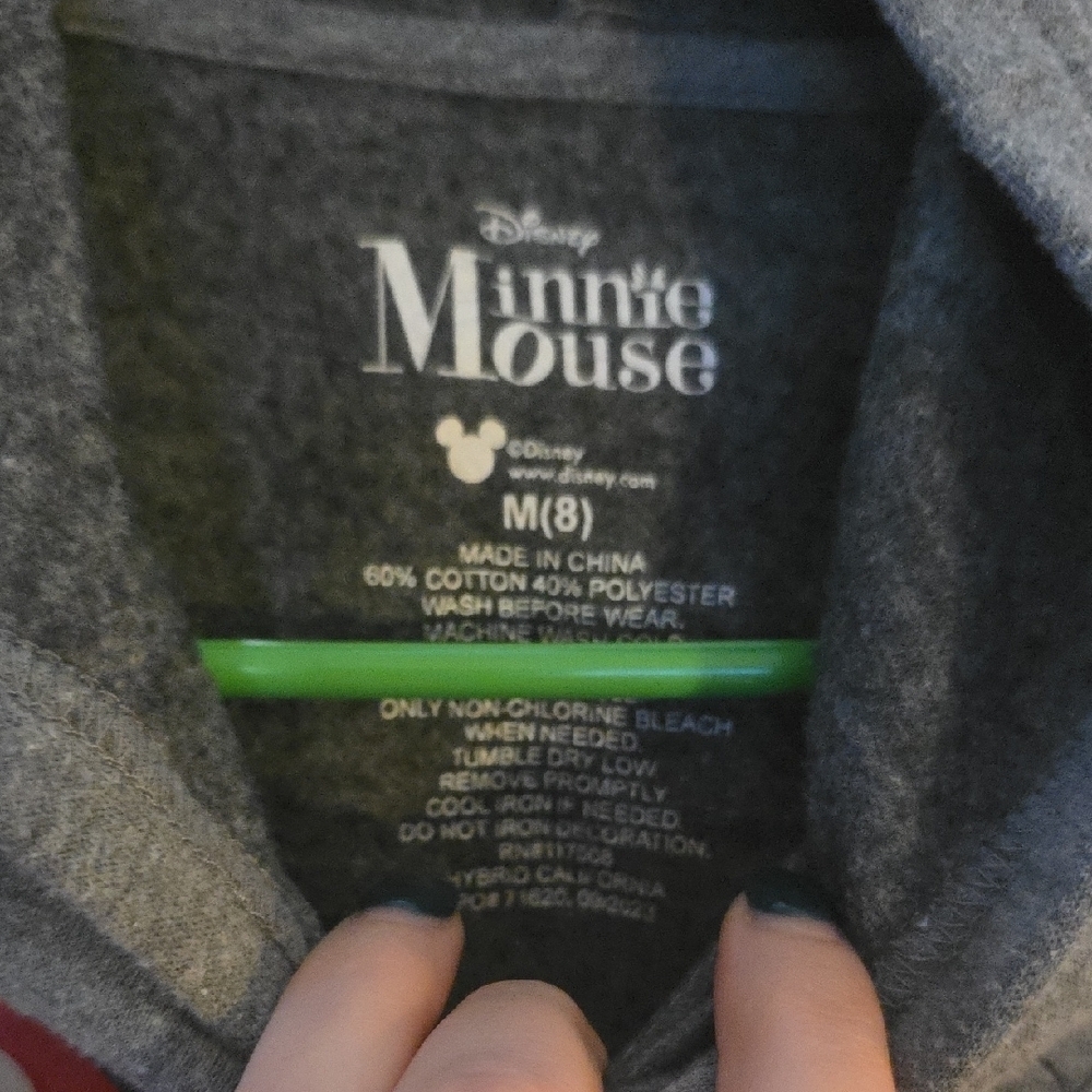 Disney Minnie Mouse Red and Gray Hoodie - Picture 2 of 5